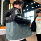 FORTEI Jacket Men's Autumn Men's Korean Fashion Trend Versatile Loose Casual Windproof Clothes Men's Young Men's Jacket MD9905 Black XL