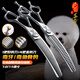 Black Bird King high-end professional curved fish bone scissors curved tooth scissors for beauticians shop special for hair trimming and shaving, super smooth feel 7.0 inches curved fish bone