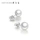 Zhou Dasheng S925 Tremella Bulb Light Beads Classic Freshwater Bead Earrings for Girlfriend and Mother-4-4.5mm