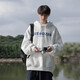 
POUM sweatshirt jacket men plus velvet hooded 2022 spring and autumn new ins high street trend men's top loose CZFS-w677 black XL [Recommended weight 135-150Jin [Jin equals 0.5 kg]]