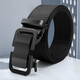 Tenggexiang canvas belt for men, automatic buckle belt, casual pants belt, punch-free, trendy, versatile, fashionable, student military training, black 120CM