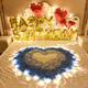 Decorate birthday scene for wife's room birthday, romantic Valentine's Day, rose petals, wedding room, confession and proposal, room bed decoration, romantic petal lantern package thirty-six (with 10-meter light string, pump + tape
