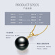Queen of Pearls 18K Gold Tahitian Black Pearl Pendant Round Seawater Pearl Necklace Elegant Birthday Gift for Women