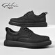 Sachi Men's Shoes Business Casual Shoes Spring and Autumn Trendy Shoes Versatile Casual Shoes Soft Sole British Style Low-top Men's Shoes Black Leather Shoe Size 40