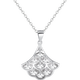 Aido Diamond pt950 platinum pendant for women platinum fan-shaped small skirt pendant pendant colorful craftsmanship medium size 2.8-3.0 grams + delivery silver chain
