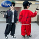 Disney (Disney) boys' autumn handsome baseball uniform suit new small and medium-sized children's street spring and autumn jacket sports two pieces black 150 yards