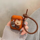 Yasi Love three-dimensional coffee bear Air.pods protective cover Apple wireless Bluetooth headset protective cover all-inclusive anti-fall silicone soft shell creative cartoon cute coffee bear + chain AirPods 4th generation