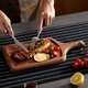 Original ebony solid wood steak board cutting board steak dinner plate western food wooden pizza plate wooden plate steak board tray whole wood steak board