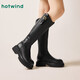 Hotwind boots for women winter women thick sole heightening retro casual slim tall knight boots