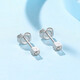 Liuguifu Jewelry Platinum Earrings Women's PT950 Small Square Earrings Earrings Birthday Gift 1.75g