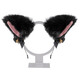 Jieyi Japanese cute plush cat ears bell bow Lolita headdress fox ears accessories cat ear headband 1 folded fox ears black fur pink bow