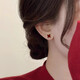 Mansheng Red Four-leaf Clover Earrings Women's Light Luxury High-end Temperament Earrings 2026 New Hot Style Ear Bone Nails as a Gift for Your Girlfriend Red Four-leaf Clover Earrings