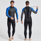 SBART one-piece wetsuit 3mm thick material warm and cold-proof snorkeling suit winter swimming men's swimsuit wetsuit fishing suit 1130 all black 2XL (185-190cm, 160-190Jin Jin equals 0.5 kg)