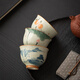 Xiyuanji Ge Kiln pure hand-painted tea cup, single household ceramic master cup, personal tea cup, tea cup, Ge Kiln hand-painted bowls and cups 4 packs - 4 styles, 1 each - simple packaging