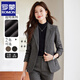 ROMON light coffee woolen suit jacket for women autumn and winter 2025 new high-end temperament small professional thick suit suit dark gray (suit + pants) M