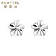 Safir's birthday gift PT950 platinum earrings for women, platinum flower earrings, simple and compact, one pair, about 0.6 grams