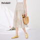 Pincai spring and summer Korean chic floral chiffon elastic waist versatile A version skirt for women PW11BQ256