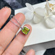 CAJJ Francois 1.4 carat peridot necklace for women, small sugar cube pendant, natural colored treasure, jewelry gem 925 silver clavicle chain, peridot necklace