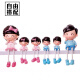 Home living room cartoon character resin cute hanging-legged doll room indoor desktop decoration small ornaments creative 2 sons (Doudou family of four)