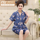Modal middle-aged mother pajamas for women in summer cotton short-sleeved shorts large-size cardigan suit for middle-aged and elderly thin home clothes n9871 M (80-100Jin [Jin equals 0.5 kg])