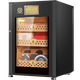 Bulldog cigar cabinet constant temperature and humidity control for tomato cultivation, constant humidity red wine cabinet, ammonia removal cigar moisturizing cabinet, imported compressor, household small cigar cabinet box for naked cultivation, VC 118 flagship, fourth generation VC118 coffee color + 500 pieces capacity 118L