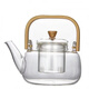 Enshousu thickened bamboo handle glass handle kettle electric ceramic stove teapot household high temperature resistant floral teapot tea set set handle kettle lid 1000ml