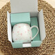 Houhai Cup Ceramic Cup Women's Mug with Lid and Spoon Household Drinking Cup Bone China Breakfast Cup Coffee Cup Girly Heart Fat Cup - Small Floral 400ML Microwaveable