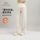 Ying's Autumn and Winter Maternity Pants High Waist Belly-supporting Straight Pants Wearable as External Wear Versatile Wide Leg Pants Black Velvet -10 ~10 XL Recommended Weight 130-155 Jin Jin equals 0.5 kg