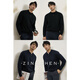 ZINGCHEN Elegant old money style outfit ZINGCHEN Henry collar zipper knitted sweater men's autumn and winter bottoming sweater navy blue regular S