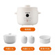 Joyoung 1.8L capacity water-proof electric stew pot, intelligent appointment timer, fully automatic safety and anti-dry cooking health care stew pot, household multi-functional white porcelain inner pot, anti-scalding handle, water-proof stew pot, intelligent water-proof stew pot, 1.8L + 0.5Lx2 inner pot + steam rack
