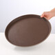 Wilkie tray non-slip round plastic restaurant serving tray round tea tray hotel bar special wine glass dinner tray welcome tray tray plastic brown round 35CM