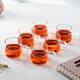 YIHUTEA glass cup heat-resistant small tea cup tea set accessories thickened Kung Fu flower tea cup set home office water cup 6-piece set (100ml)