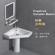 Triangular basin wash basin small apartment bathroom corner pedestal basin mini corner pedestal wash basin household A style pedestal basin + drain accessories 26X26 cm