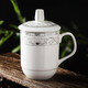 Tao Xianghui tea cup ceramic cup office cup conference cup with lid 10-piece set meeting cup business meeting water cup 350ml