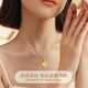 Chinese gold crushed ice four-leaf clover gold necklace female 18K gold pendant birthday gift for girlfriend and wife practical and high-end 18K gold crushed ice pendant + K gold chain