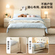 Quanyou Home Cream Style Panel Bed 1.5x2m Home Small Apartment Second Bedroom Furniture Modern Simple Double Bed