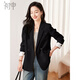 Chu Shen Spring and Autumn Small Suit Women's Fashionable Commuting Casual Formal Suit Jacket S141F4821 Black L