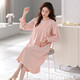 Victoria style nightgown with breast pad for women spring and autumn new pure cotton long-sleeved dress pajamas for women to wear at home in autumn 673 soft pink (with breast pad) L 160-165c100-125Jin Jin equals 0.5 kg