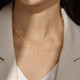 Hi Diamond 18K Gold Necklace Lip Chain Simple Fashionable K Gold Necklace for Wife and Girlfriend Plain Gold Colored Gold Clavicle Chain Yellow 18K Gold Approximately 0.54g
