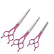 Tanizaki pet grooming scissors dog hair tool set 7-inch trimming scissors curved scissors Teddy cat and dog pet scissors #rose red straight scissors + curling scissors + dental scissors + steel comb + bag