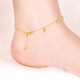 Six pills 18k gold anklet female ring four-leaf clover rose gold color gold transfer small gold beads simple personalized pendant anklet 1