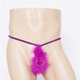 New men's sexy underwear European and American men's thong sexy temptation plush hoop transparent rose red