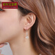 Centennial Baojinxiang platinum earrings for women PT950 earrings platinum flower heart-shaped long tassel earrings earrings ear hooks New Year gift brushed flower ear hooks (approximately 1.8-2 grams)