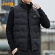 Jeep (JEEP) Down Vest Men's Winter Thickened Warm Jacket Men's Casual Vest Clothes Men's Black 3XL