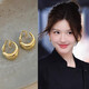 Mansheng Gold Pigment Circle Mosquito Repellent Disc Ear Clips for Women 2025 New Hot Style Light Luxury High-Quality No Piercing Earrings Niche Earrings A Pair of Gold Ear Clips