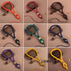 Qindu handle piece lanyard braided toy pendant rope jade toy hand rope car key lanyard ht coffee color