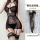 性感睡衣女透视蕾丝情趣睡裙免脱诱惑吊带制服睡裙套装 黑色+黑内裤+黑丝袜 均码