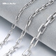 Miss JuJu platinum necklace men's pt950 white gold thick square cross chain domineering men's neck chain weight 23.66g length 61cmmm thick 4.0mm M buckle,