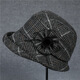 JIASHENGXI Middle-aged and elderly fisherman hat women's autumn and winter warm temperament British plaid casual versatile mother and grandma hat light gray M (56-58cm)