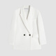 Broad Lapel Blazer Women's Casual Simple Top DDQ4XD5271 W10 White S